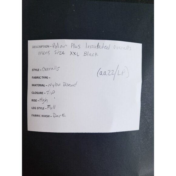 Polar Plus Insulated Mens Freezer Bib Overalls XXL Nylon Blend Black - Picture 10 of 10